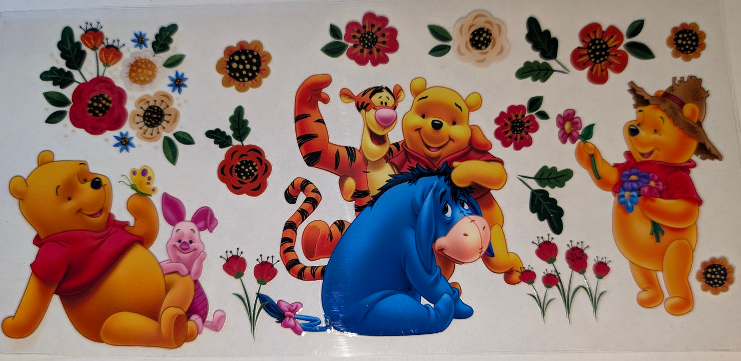 Pooh & Friends with Flowers & Farmer's Hat
