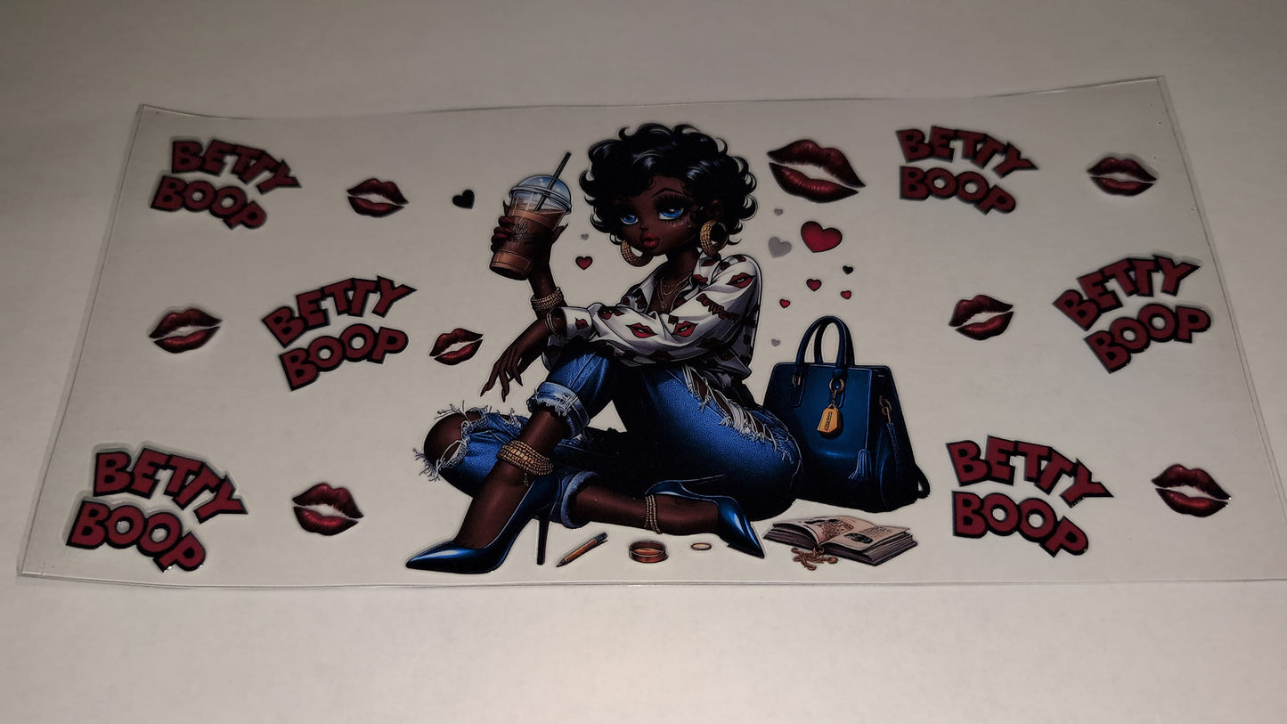 Beautiful Betty, Iced Coffee, Blue Bag, Blue Jeans, Hearts, Lips, Melanated BB