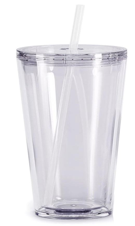 16 oz tapered acrylic snow globe tumbler