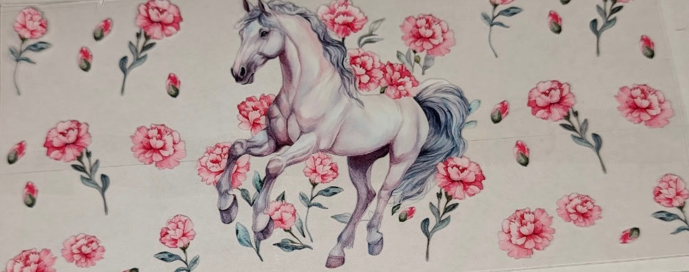 Horse with Pink Flowers