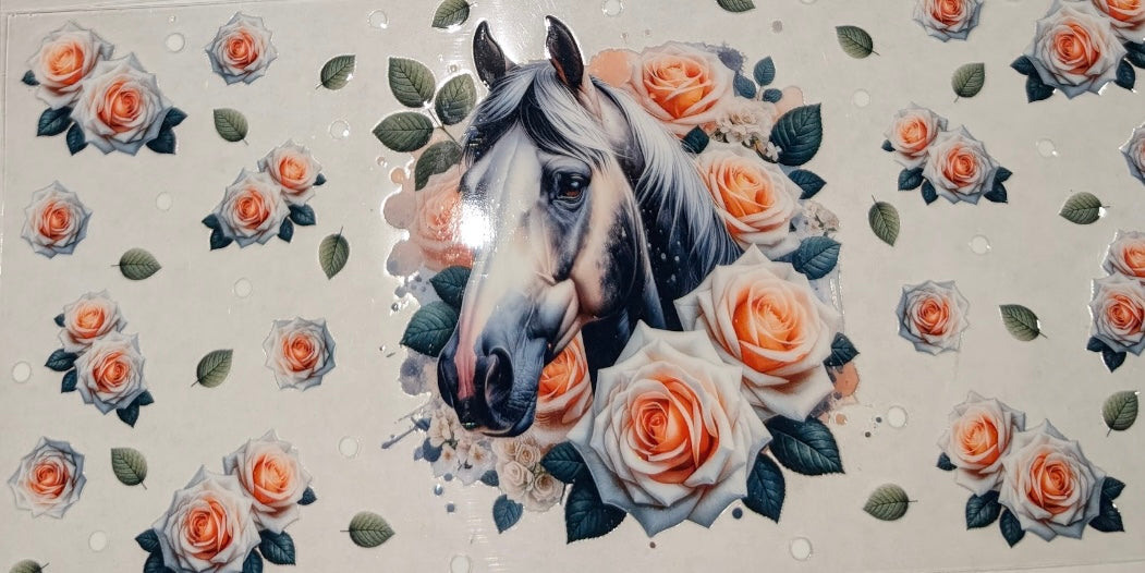 Horse with Peach Flowers