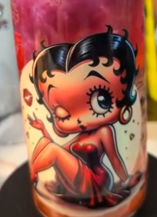 *Custom Cup, Sublimation Tumbler with UVDTF, Beautiful Betty, Sunset, Blustery Beach
