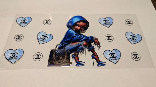 Beautiful Betty, Blue, CC Leather Bag, Stilettos, Hearts, Melenated BB