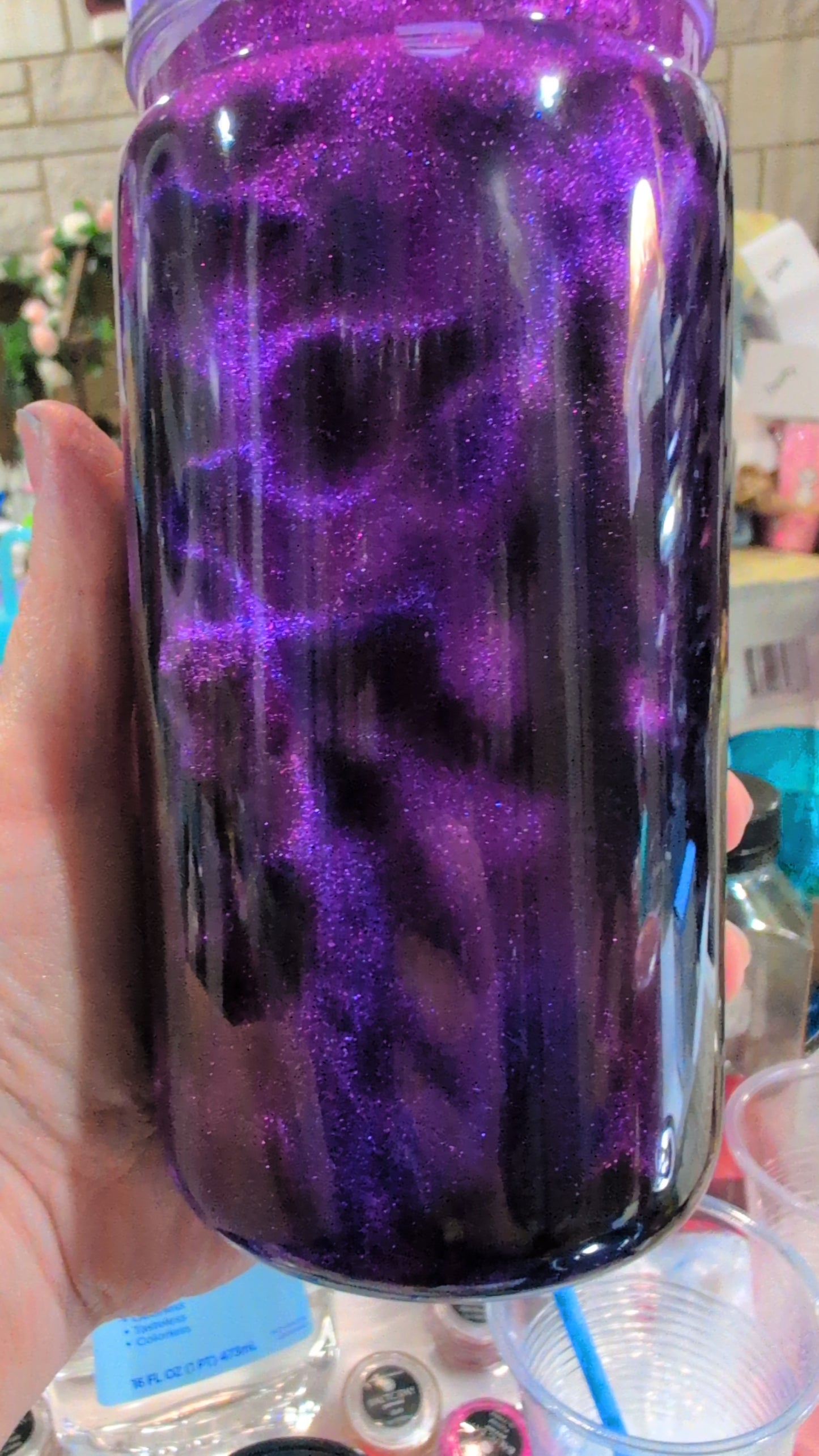 *1 Cat's Eye 💜 16 oz acrylic can tumbler