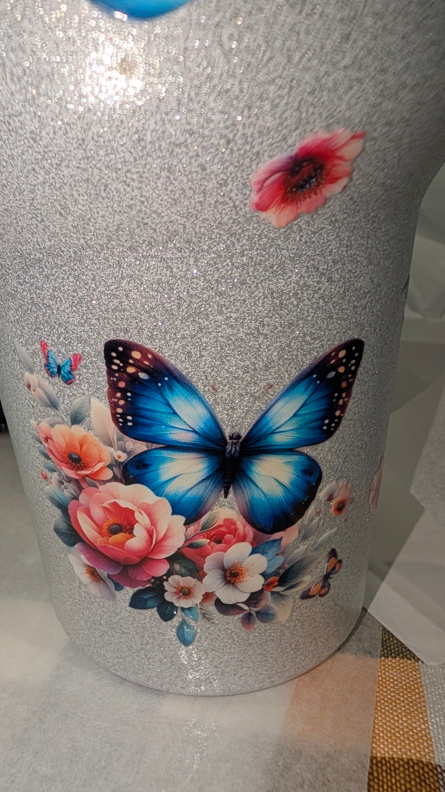 Queen Sara's Customized Faith Tumbler 40 oz. Stainless Steel Glitter Tumbler with Handle