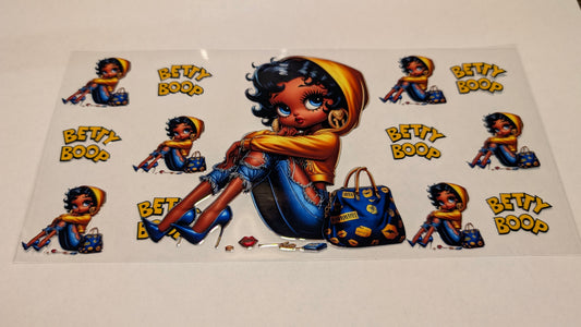 Beautiful Betty, Yellow Hoodie, Blue Jeans, Blue Stilettos, Blue & Yellow Bag, Melenated BB