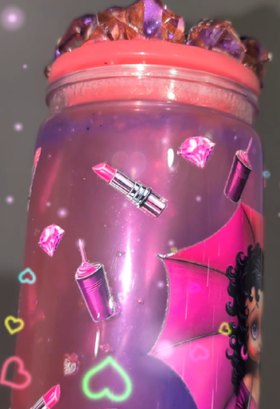 *Beautiful Betty with Umbrella ☔, Pink 🩷, Purple 💜, Jewels, Lipstick